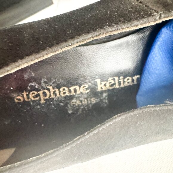 Stephane Kelian Paris Black Suede Embellished Loafers 8 V&A MUSEUM Collection - Picture 4 of 13